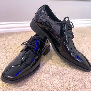 Worn once - Faranzi Patent leather tuxedo shoes.